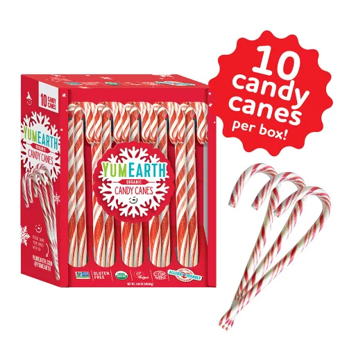 Miniatura 2 de YumEarth Bastones de caramelo orgánicos – Menta de tamaño matrimonial envueltos individualmente, aptos para alérgicos, sin OMG, sin gluten, veganos
