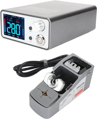 Miniatura 5 de Estación de soldadura inteligente, pantalla digital de grado profesional, control PID de 96 W, mango T210 de calentamiento rápido para reparación