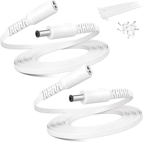 Miniatura 8 de Basesailor Cable de extensión de 12 V CC de 10 pies, paquete de 2 unidades, DC 2.3.3 pies x 0.217 in, adaptador de fuente de alimentación 5521