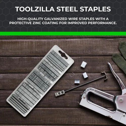 Miniatura 2 de TOOLZILLA Paquete surtido de grapas, 4,400 piezas, variedad para pistola de grapas y grapadora, incluyendo corona estrecha y corona redonda