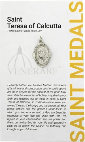 Miniatura 3 de Venerare Colgantes de medalla de San en tono plateado Viene con tarjeta de oración Gran regalo católico para bautismo, primera comunión