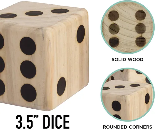 Miniatura 5 de Franklin Sports Dados de madera gigantes