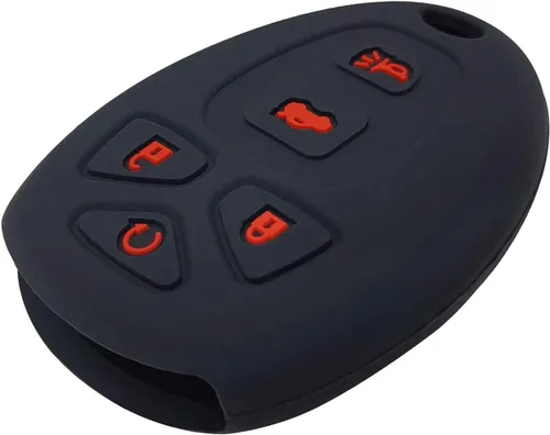 Miniatura 4 de Funda protectora de silicona para llavero de 5 botones, compatible con Chevrolet Cobalt Malibu Suburban Tahoe Traverse GMC Acadia Yukon Buick Negro