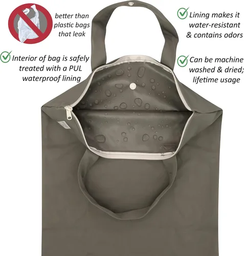 Miniatura 3 de MOM & BAB Bolsas húmedas para pañales de tela para bebé, trajes de baño y toallas, viajes, bolsa húmeda y seca para bolsa de pañales, piezas