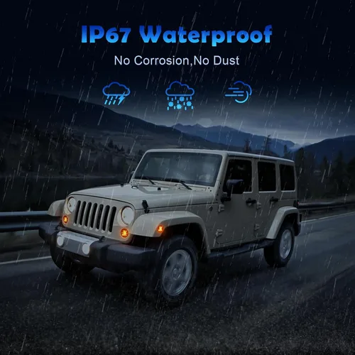 Miniatura 4 de Luces de posición laterales para Jeep Wrangler JK/JKU 2007-2018, luz LED de guardabarros delantero, Plug & Play, lámpara de estacionamiento