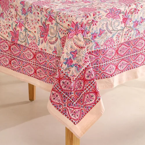 Miniatura 19 de Funda de mesa impresa a mano con diseño exquisito, tela de algodón premium, perfecta para comedor y decoración, mantel de mesa