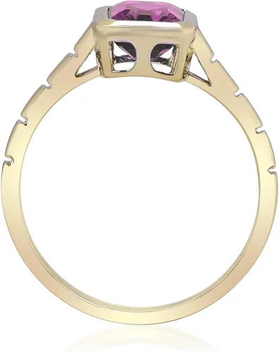 Miniatura 2 de Gin & Grace Anillo Rodholite genuino de oro amarillo de 14 quilates para mujer