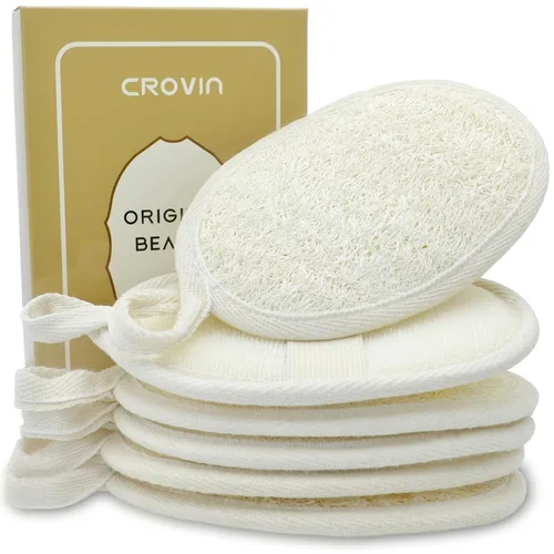 Miniatura 10 de Exfoliante corporal natural de lufa, hecho con esponja natural de lufa para hombres y mujeres (paquete de 2)