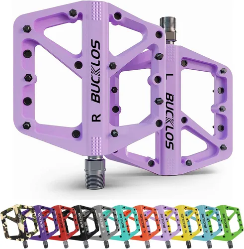 Miniatura 8 de BUCKLOS Pedales de Bicicleta de Montaña MTB Pedales Planos, Bicicleta de Carretera para Adultos Plataforma Grande Pedal Antideslizante de Nylon
