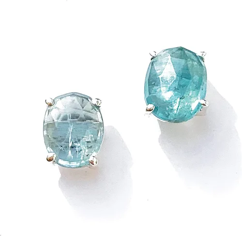 Aretes de oro azul aguamarina, oro micro de 14 quilates sobre plata de ley 925, hermosa piedra preciosa auténtica, regalo de joyería para mujer, 2CT
