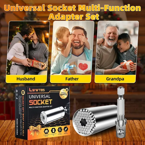 Miniatura 4 de Regalos para el Día del Padre de parte de hija, hijo, esposa, herramientas de enchufe súper universales, regalos para hombre, juego de enchufes
