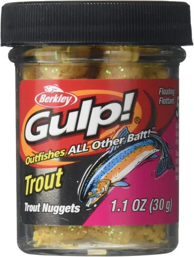 Miniatura 5 de Berkley Gulp! Trout Nuggets Dough Bait, Scented and Flavored Soft Bait for Freshwater Fishing, Designed to Attract Trout, High Visibility chunky