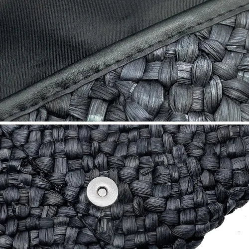 Miniatura 3 de Bolsos de mano de paja para mujer, bolsos tejidos de paja de maíz, bolsos de playa