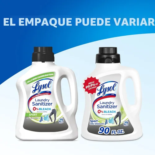 Miniatura 12 de Lysol Aditivo desinfectante para ropa con olores persistentes, líquido desinfectante para ropa de gimnasio y ropa deportiva, 0% lejía, elimina