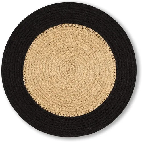 Miniatura 9 de Juego de 12 manteles individuales de comedor con cordón de yute natural y negro