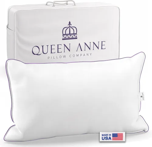 Miniatura 8 de Queen Anne 25% Down + 75% Feather Luxury Pillow - Goose and Duck Down Feather Blend Pillow for Sleeping - Back, Side, Stomach Sleepers