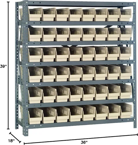 Miniatura 419 de Quantum QSBU-245BK Heavy Duty Shelving Unit with (7) Shelves and (24) QUS245 Black Bins for Garage Warehouse Storage Distribution 400 lb Load