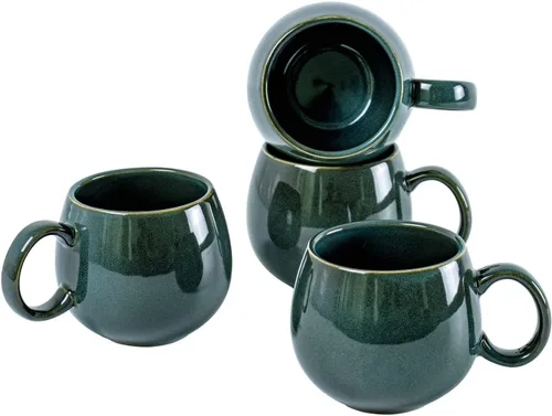 Miniatura 9 de UNICASA Juego de 4 tazas de café, tazas de cerámica jumbo de 18 onzas, cereales de porcelana, tazas de sopa con asas para café, té, leche, café
