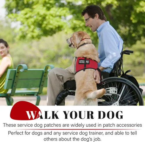 Miniatura 5 de Paquete de 2 parches para perros de servicio, parche de chaleco negro para perro en entrenamiento, parches de arnés para perros extraíbles