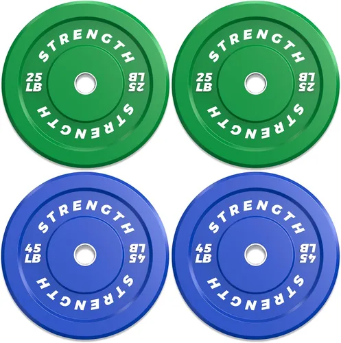 XDDIAS Juego de discos olímpicos coloridos de 2 pulgadas, juego de discos de peso olímpico de goma de color de alto rebote, ideal para gimnasio en