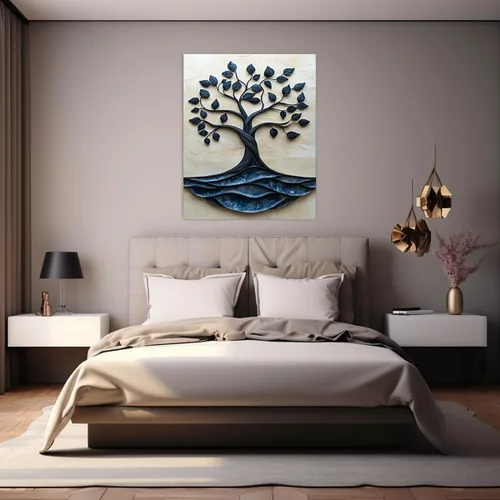 Miniatura 2 de VOCBAN Nature Tree of Life Abstract Pictures Canvas Painting Large Modern Canvas Wall Art Colorful Trees Living Room Wall Decor Plant Prints(black