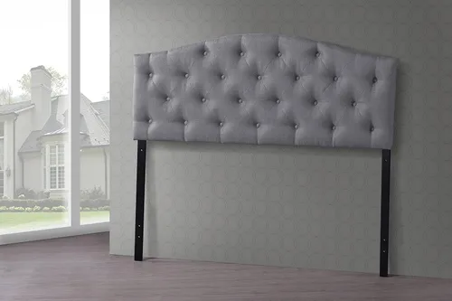 Miniatura 9 de Venta al por mayor, cabecera tapizada imitación cuero para interiores Baxton Studio Myra moderna y contemporánea con botones., Cuero, Blanco