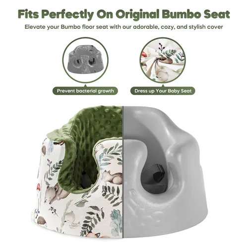 Miniatura 6 de Funda de asiento compatible con asiento Bumbo y Nuby, funda suave y transpirable para bebé, niña y niño, solo funda Bosque