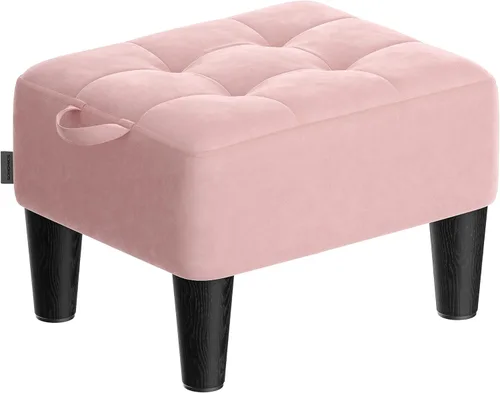 Miniatura 7 de SONGMICS Taburete para pies con patas, Otomán Taburete Pequeño, Asiento de Terciopelo con Cojín Grueso, para Sala de Estar, Dormitorio, Entrada
