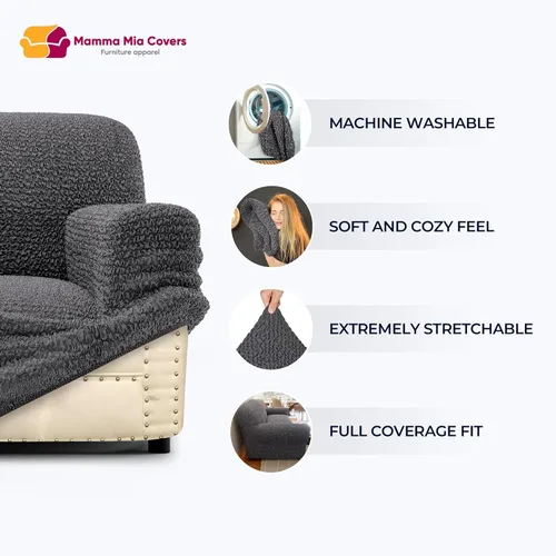 Miniatura 4 de PAULATO BY GA.I.CO. Funda para silla - Funda para sillón - Funda desmontable para sillón - Funda de tela de algodón - 1 pieza, protector de muebles