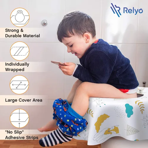 Miniatura 5 de Fundas desechables para asiento de inodoro, paquete de 20, impermeables, ideales para niños y adultos, extra grandes, envueltas individualmente