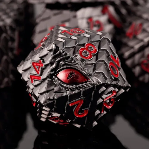 Miniatura 15 de 1 dado de metal D20 DND – Dados poliédricos gigantes metálicos de 20 caras, dados grandes de 1.378 in de ojo de dragón para juego de mesa