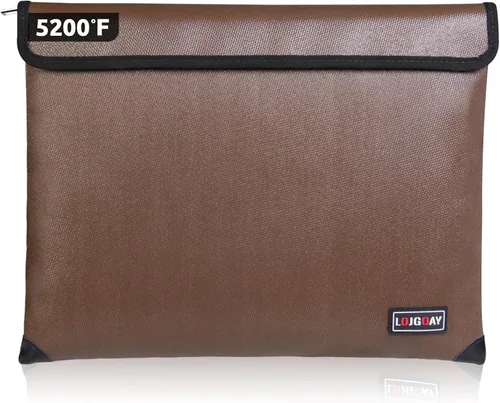 Miniatura 9 de Bolsa de documentos ignífuga, con aislamiento térmico de 5200 °F, bolsa impermeable ignífuga con cremallera, 8 capas de materiales funcionales