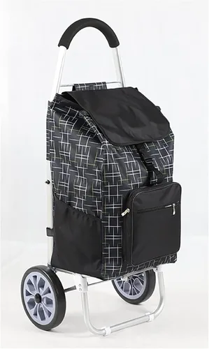 Miniatura 6 de THEGA Bolsa de repuesto para carrito de compras de gran capacidad, color negro, tela Oxford, impermeable, duradera, compacta, ligera, versátil