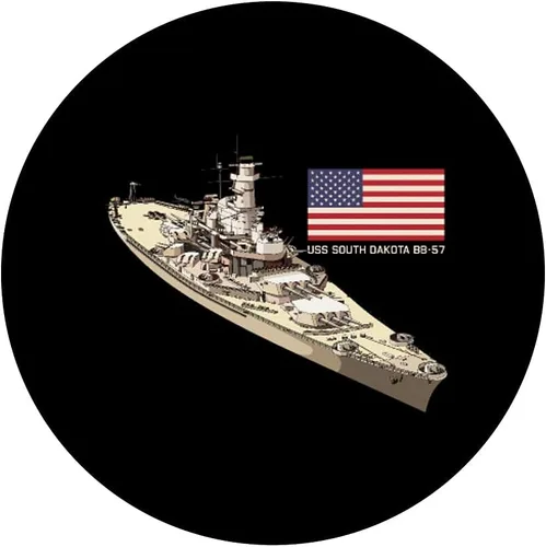 Miniatura 3 de USS South Dakota BB-57 - Diagrama de batalla con bandera estadounidense PopSockets intercambiables PopGrip