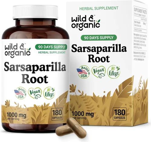 Miniatura 9 de Wild & Organic Cápsulas de raíz de zarzaparrilla, apoyo para la piel y la desintoxicación, suplemento de raíz de zarzaparrilla de 1000 mg, 30 días