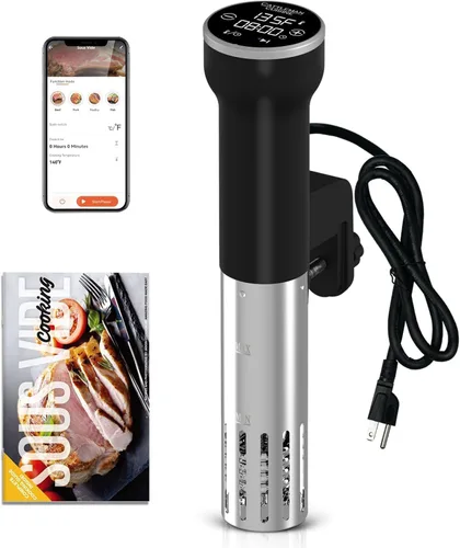 CATTLEMAN Sous Vide Machines Wi-Fi, 1000 W, IPX7 impermeable, circulación de inmersión, cocina precisa, cocina Suvee con control preciso de