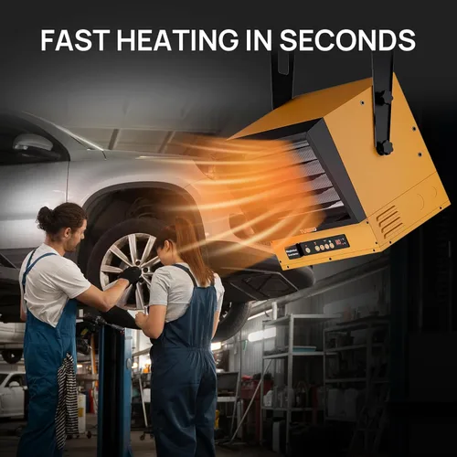 Miniatura 2 de TURBRO 15,000 W Calentador Eléctrico de Garaje, 240 V, Conexión Directa, Habilitado para WiFi, Calentador de Taller con Ventilador, Protección