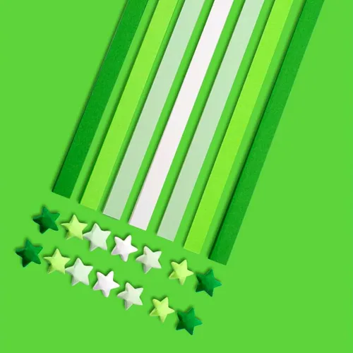 Miniatura 10 de Tiras de origami de estrellas, patrones de cielo estrellado, estrellas de papel, tiras de papel hechas a mano, artesanías (540 piezas)