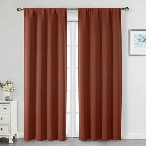 Miniatura 91 de Cortinas opacas para dormitorio, sala de estar, juego de 2 paneles de 54 pulgadas de largo, cortinas de oscurecimiento de habitación con aislamiento