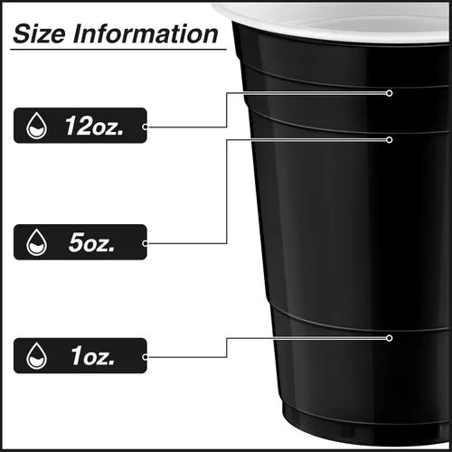 Miniatura 2 de Lounsweer 100 vasos desechables de graduación de 16 onzas para fiesta, vasos de plástico resistentes para agua potable, para cumpleaños, baby