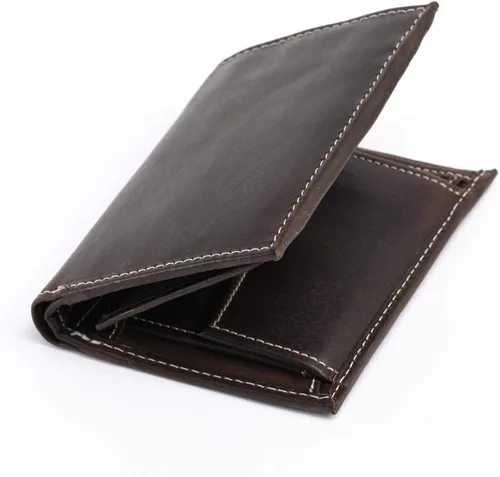 Miniatura 2 de Style N Craft Billetera delgada de cuero bi-folder, cartera de cuero de grano completo para hombres y mujeres, cartera con múltiples tarjeteros