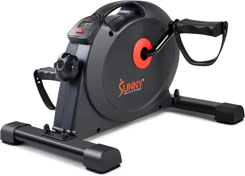 Sunny Health & Fitness Smart Under-Desk Bike Exerciser, Low-Impact Cardio Cycling Equipment for Home/Office, Mini Paddler for Arm/Leg Mobility Negro