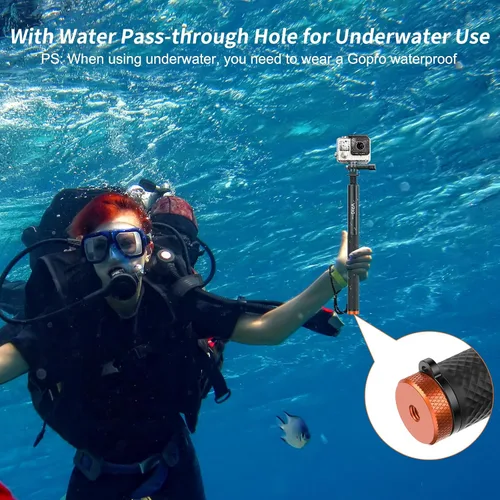 Miniatura 8 de VRIG 63" Invisible Selfie Stick for Insta360 X5/ X4/ X3/ Osmo 360/ AKASO 360/ Xtra 360 Camera, TP-36 Telescopic Extension Pole with GoPro Adapter &