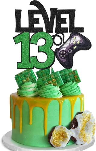 Miniatura 14 de Decoración para pastel de juego de nivel 8 – Suministros de fiesta de 8 cumpleaños para niños – Decoración de fiesta de juegos ganador