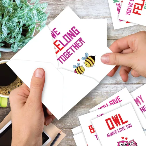 Miniatura 6 de The Best Card Company - Juego de 10 divertidas tarjetas de notas de humor en blanco surtidas de 4 x 5.12 pulgadas con sobres para jugar con palabras