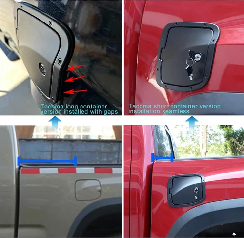 Miniatura 3 de HAPPYHORSE Tapa de Repuesto para Tanque de Combustible con Cerradura Antirrobo Compatible con Toyot@ Tacoma 2016-2022 Tapa Decorativa de Llenado