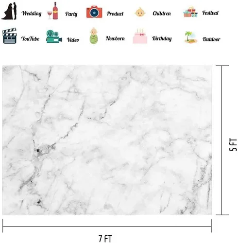 Miniatura 2 de EOA Fondo de textura de mármol de 7 (W) x 5 (H) FT Mármol Blanco Gris Mármol Naturaleza Piedra Color Fotografía Fondo Alimentos Joyería Cosméticos