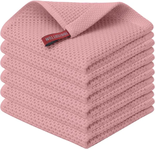 Miniatura 50 de Kitinjoy - Paños de cocina de 100 % algodón, tela de tejido gofrado, paño de limpieza ultrasuave, absorbente y de secado rápido. Gris Oscuro