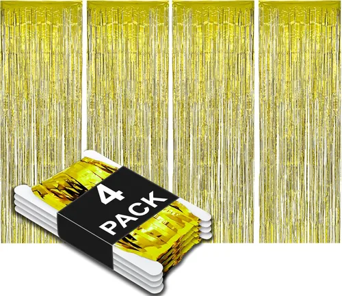 Miniatura 52 de Allgala 4PK Metálico Oropel-Fiesta Foto Telón Cortinas Puerta Franja Decoración-Turquesa-BD52312