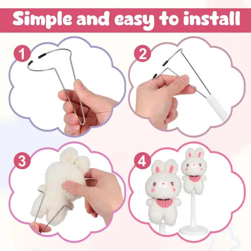 Miniatura 9 de Toddmomy Soportes de soporte para muñecas, paquete de 2 soportes de muñeca de PVC blanco, soportes de exhibición portátiles para figuras de acción